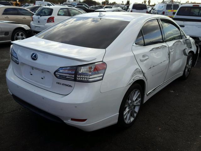 JTHBB1BA2B2044313 - 2011 LEXUS HS 250H WHITE photo 4