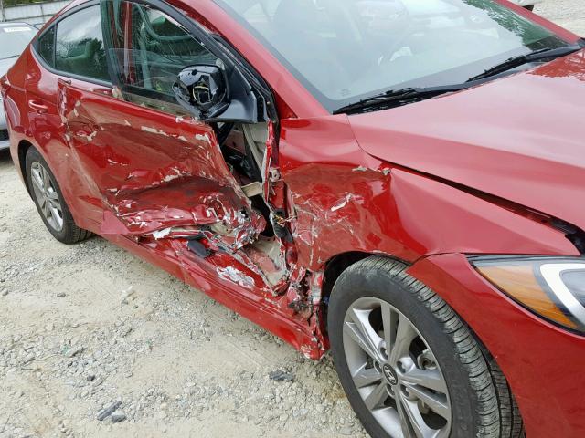 KMHD84LF7JU612106 - 2018 HYUNDAI ELANTRA SE RED photo 9