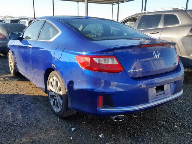 1HGCT2B80DA007678 - 2013 HONDA ACCORD EXL BLUE photo 3