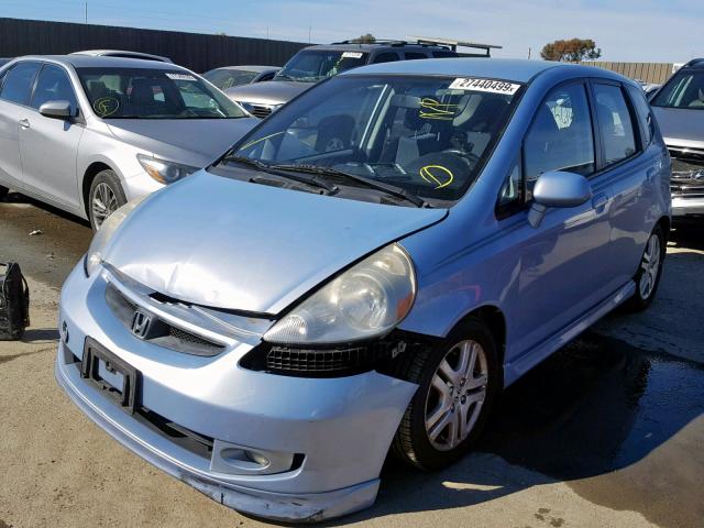 JHMGD38638S049415 - 2008 HONDA FIT SPORT TEAL photo 2