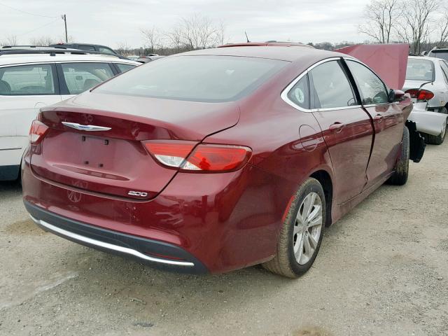 1C3CCCAB5FN685411 - 2015 CHRYSLER 200 LIMITE BURGUNDY photo 4