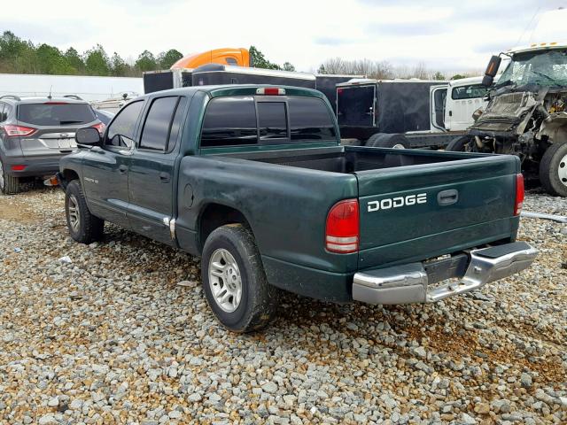 1B7HL2AN51S345546 - 2001 DODGE DAKOTA QUA GREEN photo 3