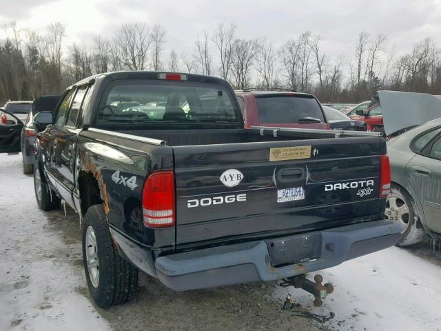 1D7HG38X63S234790 - 2003 DODGE DAKOTA QUA BLACK photo 3