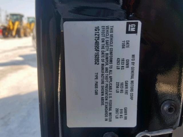 1G1ZT54895F192852 - 2005 CHEVROLET MALIBU LS BLACK photo 10