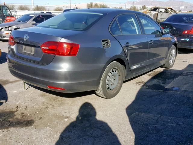 3VW2K7AJ1CM352814 - 2012 VOLKSWAGEN JETTA BASE GRAY photo 4
