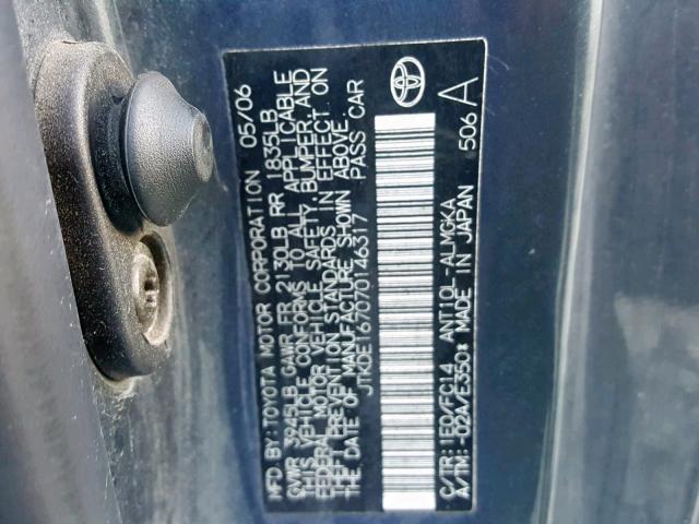 JTKDE167070146317 - 2007 TOYOTA SCION TC 灰色 照片 10