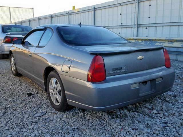 2G1WJ15K769420921 - 2006 CHEVROLET MONTE CARL GRAY photo 3