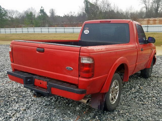 1FTYR10U05PB07159 - 2005 FORD RANGER RED photo 4