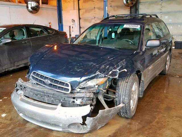 4S3BH665227645976 - 2002 SUBARU LEGACY OUT BLUE photo 2