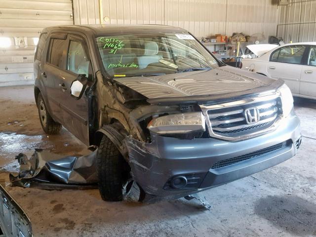 5FNYF4H21DB067423 - 2013 HONDA PILOT LX GRAY photo 1