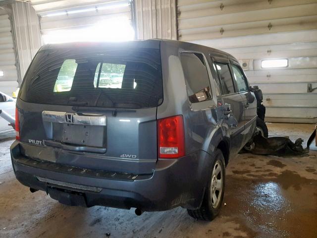 5FNYF4H21DB067423 - 2013 HONDA PILOT LX GRAY photo 4