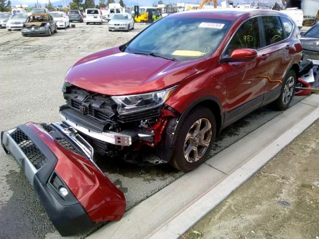 2HKRW2H82JH678278 - 2018 HONDA CR-V EXL RED photo 2