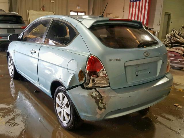 KMHCM3AC8AU164839 - 2010 HYUNDAI ACCENT BLU BLUE photo 3