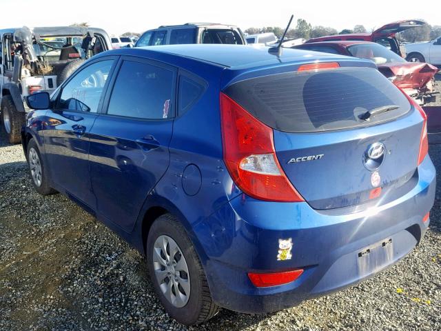 KMHCT5AE7FU206912 - 2015 HYUNDAI ACCENT GS BLUE photo 3