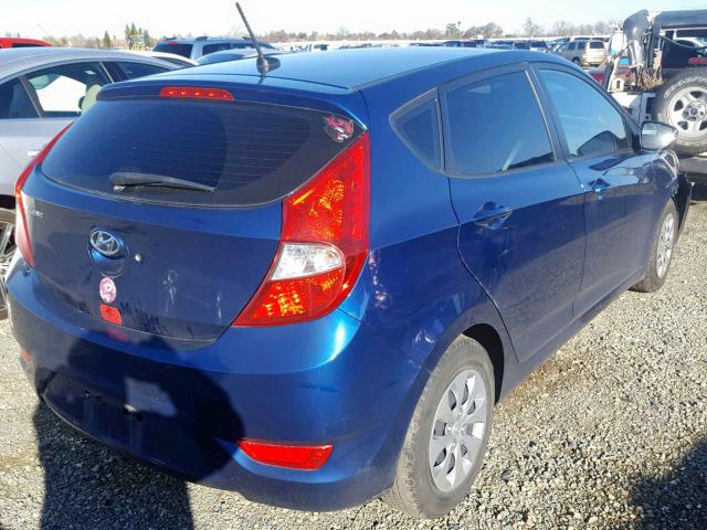 KMHCT5AE7FU206912 - 2015 HYUNDAI ACCENT GS BLUE photo 4