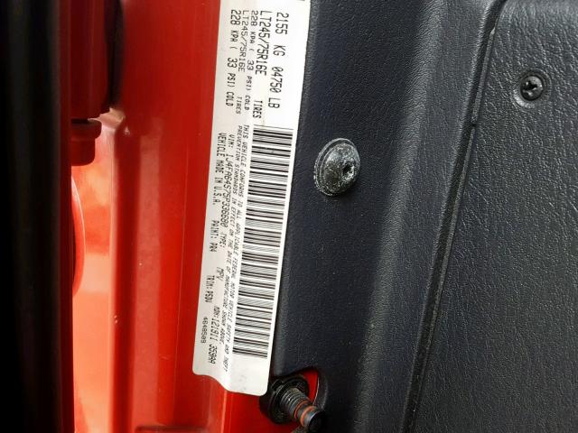 1J4FA64S75P336680 - 2005 JEEP WRANGLER / RED photo 10