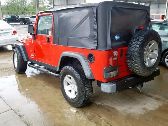 1J4FA64S75P336680 - 2005 JEEP WRANGLER / RED photo 3