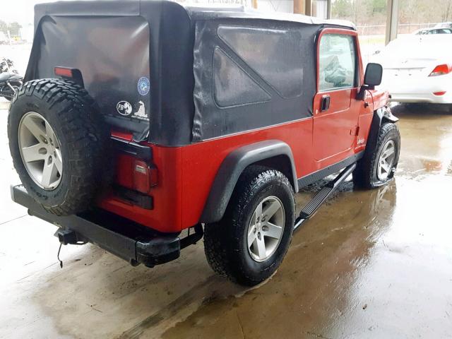 1J4FA64S75P336680 - 2005 JEEP WRANGLER / RED photo 4