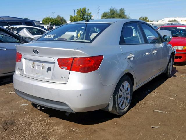 KNAFU4A25A5810313 - 2010 KIA FORTE EX SILVER photo 4