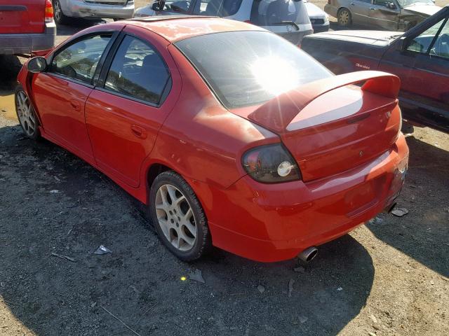 1B3ES66S25D283658 - 2005 DODGE NEON SRT-4 RED photo 3