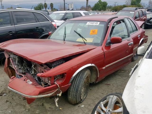 2MEFM74W9WX659466 - 1998 MERCURY GRAND MARQ MAROON photo 2