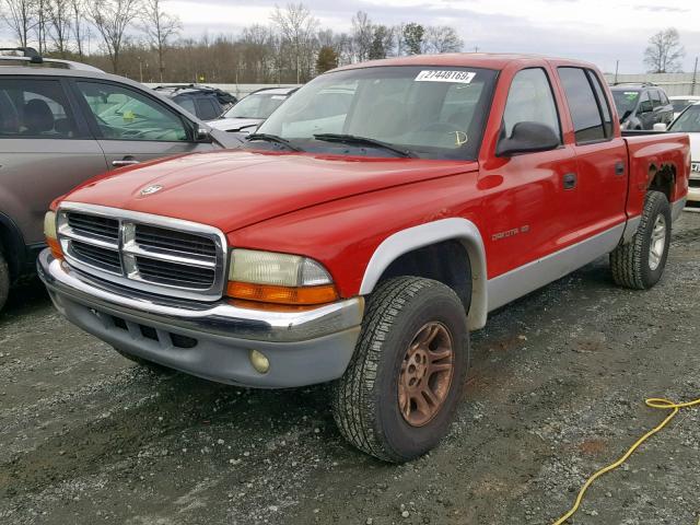 1B7HG2ANX1S347295 - 2001 DODGE DAKOTA QUA RED photo 2