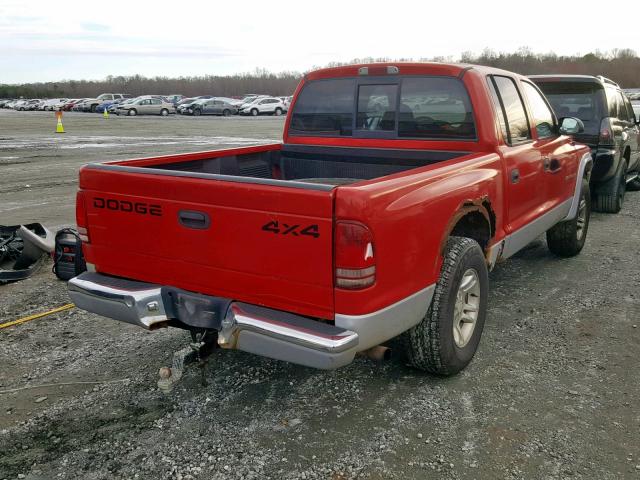 1B7HG2ANX1S347295 - 2001 DODGE DAKOTA QUA RED photo 4