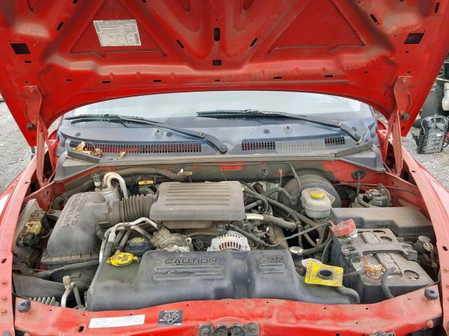 1B7HG2ANX1S347295 - 2001 DODGE DAKOTA QUA RED photo 7