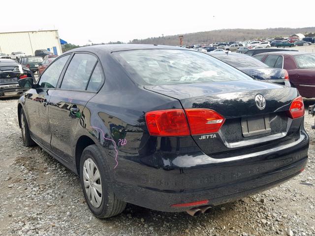 3VW2K7AJ4BM051842 - 2011 VOLKSWAGEN JETTA BASE BLACK photo 3