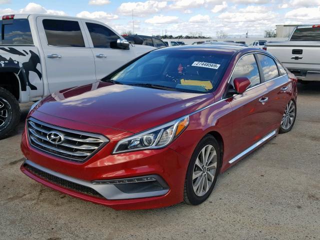 5NPE34AF4FH061807 - 2015 HYUNDAI SONATA SPO RED photo 2