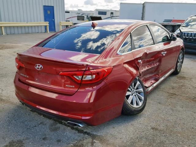 5NPE34AF4FH061807 - 2015 HYUNDAI SONATA SPO RED photo 4