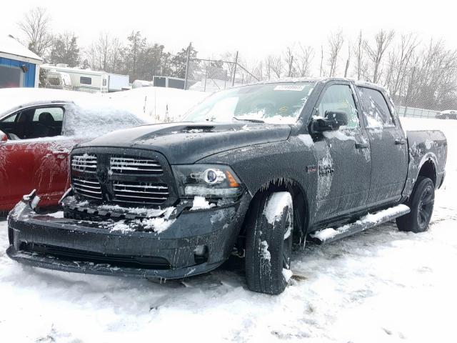 1C6RR7MT5HS606945 - 2017 RAM 1500 SPORT BLACK photo 2