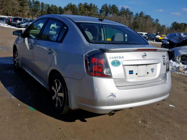 3N1AB6AP7CL739227 - 2012 NISSAN SENTRA 2.0 SILVER photo 3