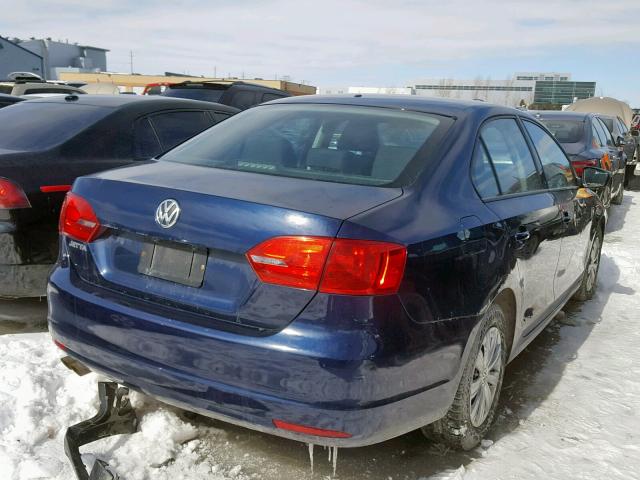 3VW2K7AJ6BM385239 - 2011 VOLKSWAGEN JETTA BASE BLUE photo 4