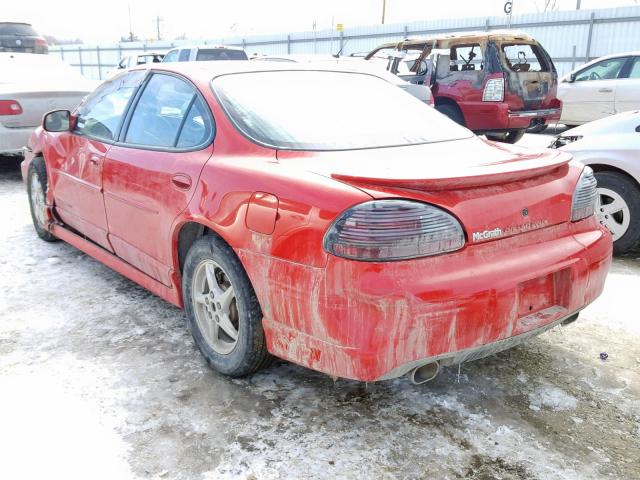 1G2WP52K1XF354669 - 1999 PONTIAC GRAND PRIX RED photo 3