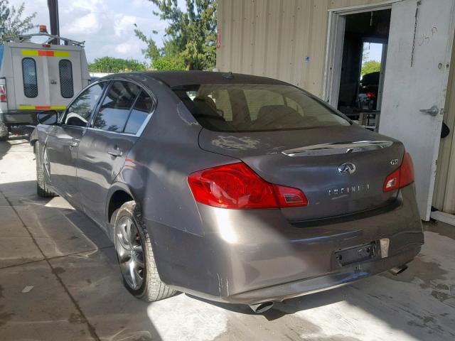 JN1CV6APXBM506401 - 2011 INFINITI G37 BASE GRAY photo 3