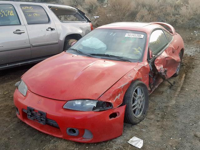 4A3AK44Y4XE089880 - 1999 MITSUBISHI ECLIPSE GS RED photo 2