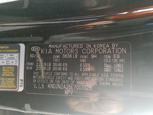 KNDJN2A26E7017028 - 2014 KIA SOUL  photo 10