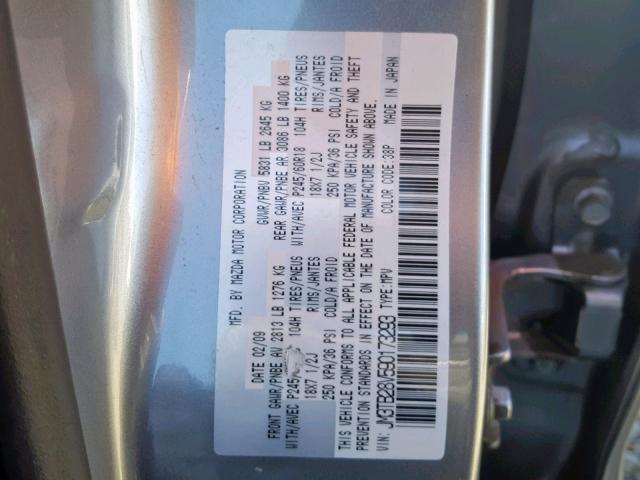 JM3TB28V590173293 - 2009 MAZDA CX-9 SILVER photo 10