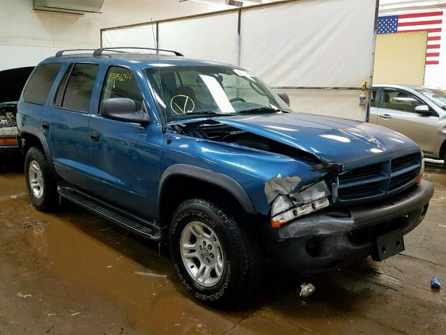 1D4HS38N03F570728 - 2003 DODGE DURANGO SP BLUE photo 1