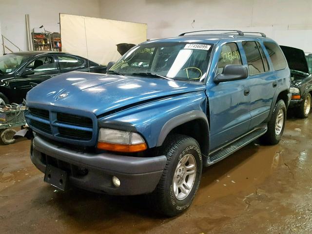 1D4HS38N03F570728 - 2003 DODGE DURANGO SP BLUE photo 2