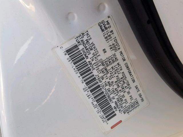 JT6HF10U7Y0096867 - 2000 LEXUS RX 300 WHITE photo 10