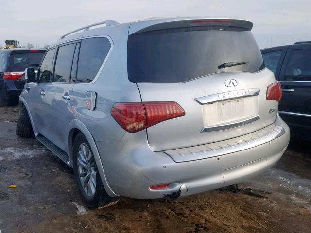 JN8AZ2NEXH9158478 - 2017 INFINITI QX80 BASE SILVER photo 3