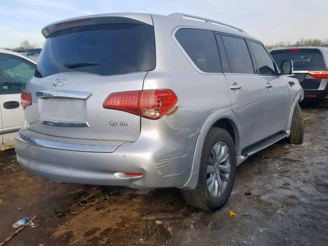 JN8AZ2NEXH9158478 - 2017 INFINITI QX80 BASE SILVER photo 4