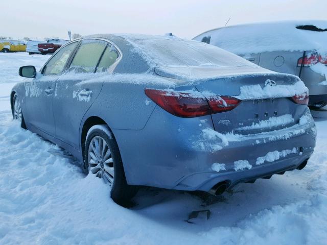 JN1EV7AR6JM441626 - 2018 INFINITI Q50 LUXE BLUE photo 3