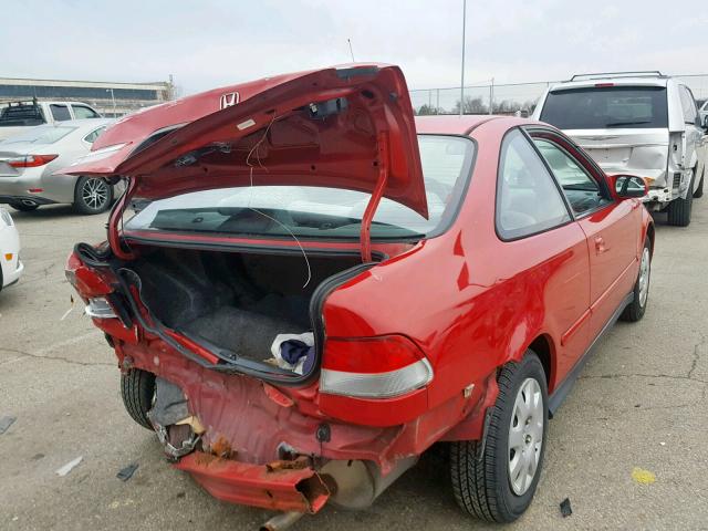 1HGEJ6126YL059992 - 2000 HONDA CIVIC DX RED photo 4