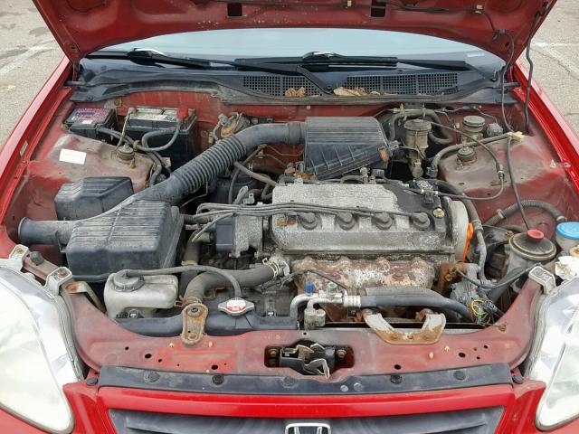 1HGEJ6126YL059992 - 2000 HONDA CIVIC DX RED photo 7