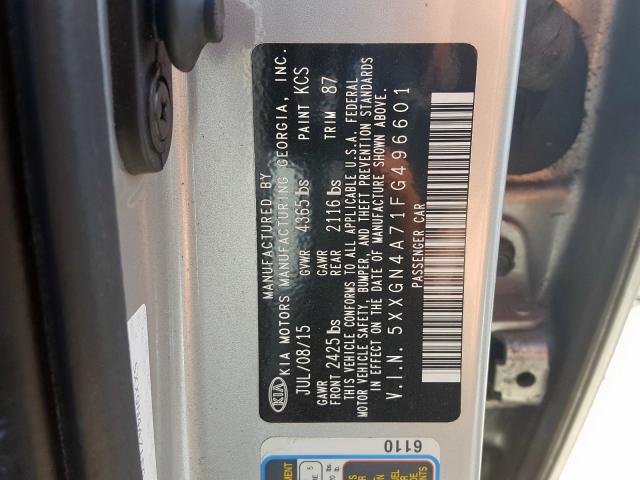 5XXGN4A71FG496601 - 2015 KIA OPTIMA EX  photo 10