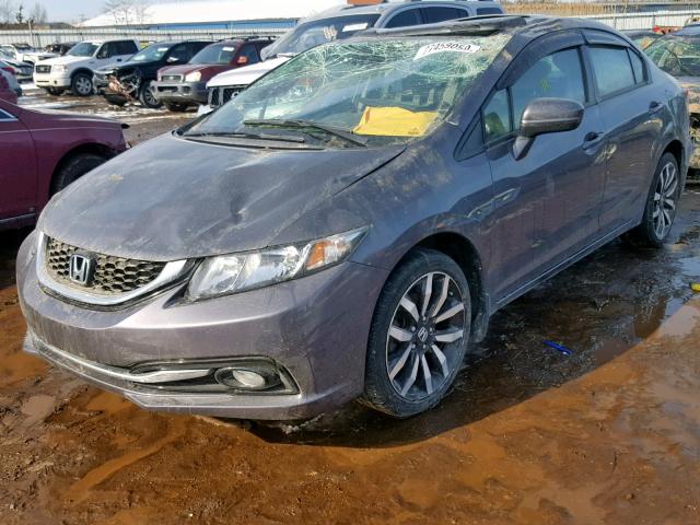 2HGFB2F90EH543150 - 2014 HONDA CIVIC EXL GRAY photo 2