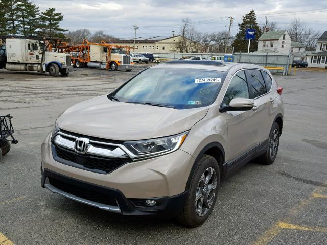 5J6RW2H83JL006543 - 2018 HONDA CR-V EXL TAN photo 2